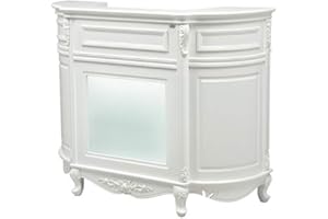 DIR Reception Desk Receptionist Counter with LED Lighted Front Glass Panel REVIVAL