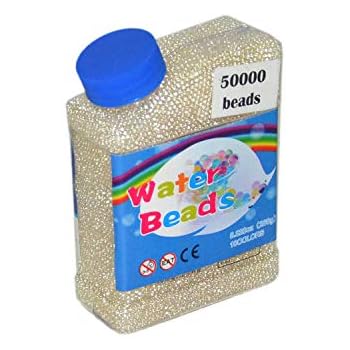 MINLIN 50000pcs/bag Home Decor Pearl Shaped Crystal Soil Water Beads Bio Gel Ball for Flower/Weeding Mud Grow Magic Jelly Balls (Clear)