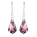 LADY COLOUR Amethyst Drop Dangle Pierced Earrings Crystals Silver Tone Fashion Jewelry for Women Birthday Anniversary for Mom Wife Girlfriend Daughter Sister Best Friend