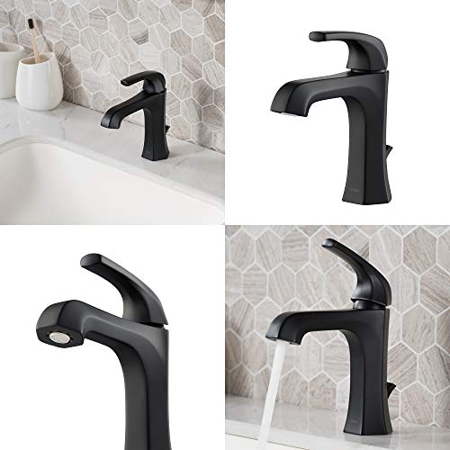 KRAUS Esta Single Handle Basin Bathroom Faucet with Lift Rod Drain in Matte Black, KBF-1211MB - Thumbnail 3