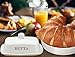 Twerp Butter Dish with Lid - Large: Fits Block of Butter or 2 Sticks, Porcelain, White, Classic Design, Funny Message, Dishwasher Safe for Cooks