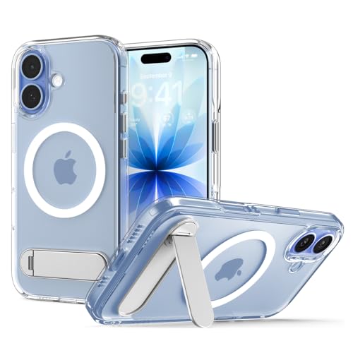 Spigen Ultra Hybrid S MagFit for iPhone 17 case cover with Kickstand [MagSafe compatible] - Clear White