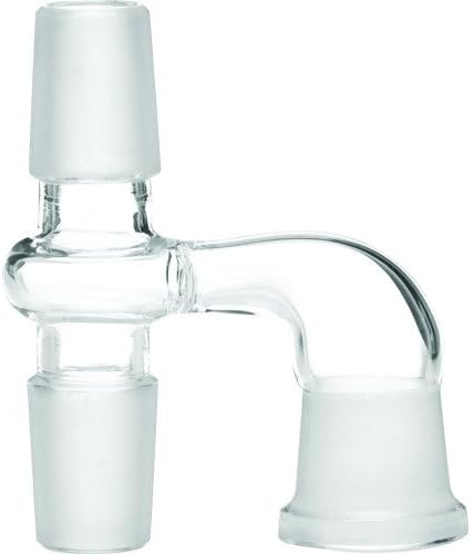 12-1242 SCIENTIFIC INDUSTRIAL JOINTS - FEMALE TO MALE / MALE RECLAIM ADAPTER 180 CLEAR 18MM FEMALE TO 18MM MALE / 18MM MALE