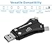 Card Reader, 4 in 1 i-Flash Device SD Memory Card Adapter for Cellphone, PC, Mac, Android, Trail Game Camera Viewer for Micro USB 2.0 OTG Port Reading SD & TF Cards, Black