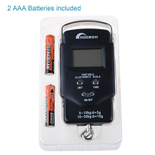 pack all Bilancia per bagagli da 49,9 kg, bilancia digitale portatile per bagagli, bilancia da viaggio per bagagli con display LCD retroilluminato, batteria inclusa, Grigio, Small