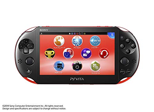 Sony Playstation Vita Wi-Fi 2000 Series with AC Adapter and Silicon Joystick Covers (Renewed) (Piano Black/Matte Red)