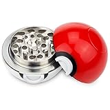 LOVEITCHEAP Pokemon Pokeball Grinder, Zinc Alloy Herb Grinder, Tobacco, Food, 3 Piece Grinder With Pollen Catcher 2.1