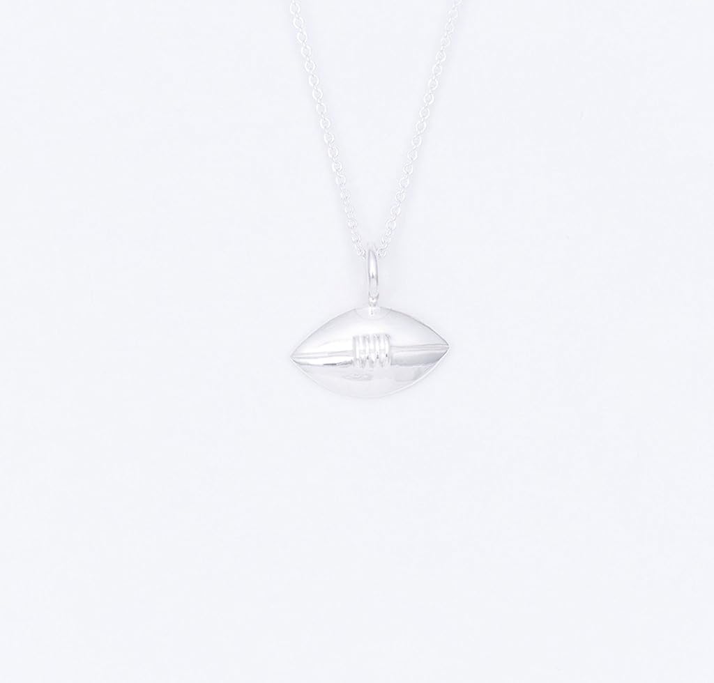 The Best Football Pendant Necklace, 925 Sterling Silver 18 inch Necklace with a NFL Football Pendant: Soan Jewelry: Jewelry