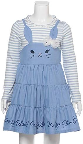Amazon Co Jp ウサギドッキングワンピース ブルー 90 服 ファッション小物