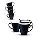 Gifffted Espresso Cups, Porcelain Coffee Shot Cups, 3 Ounce, 90 Milliliter, Ceramic, Black, Set of 4