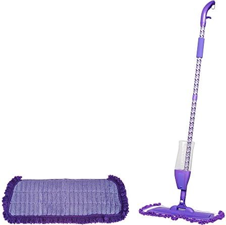Campanelli's QuickMop Spray Mop with 2 Microfiber Pads (Purple Chevron)