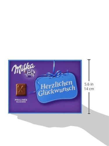 Milka Herzlichen Glückwunsch Milchcrème - Geschenkverpackung mit Pralinen aus Alpenmilch Schokolade - 1 x 110g – Bild 4