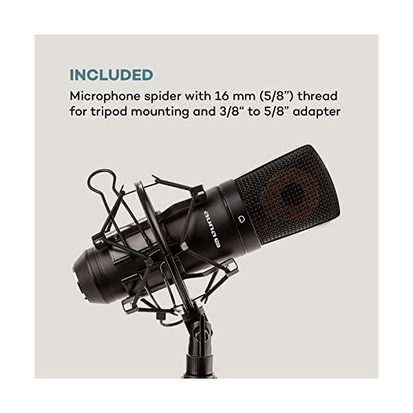 auna MIC-920B - USB Kondensator-Mikrofon, Nierencharakteristik, Metallgehäuse, Frequenzbereich: 30 Hz - 18 kHz, 22 mm… – Bild 5