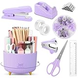 SKYDUE Purple Office Supplies Set, Purple Office