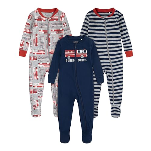 HUGGIES unisex-baby 3-pack Footed Coverall Pajamas