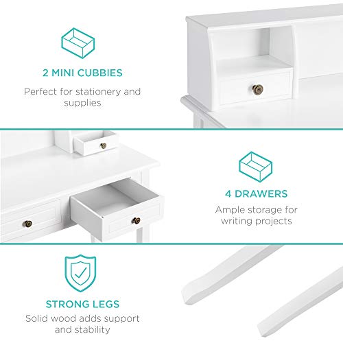 Best Choice Products 32in Wooden Colonial Writing Desk Station for Home