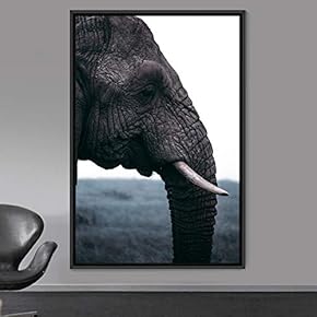 signwin Framed Canvas Wall Art Elephants Animals Dramatic...