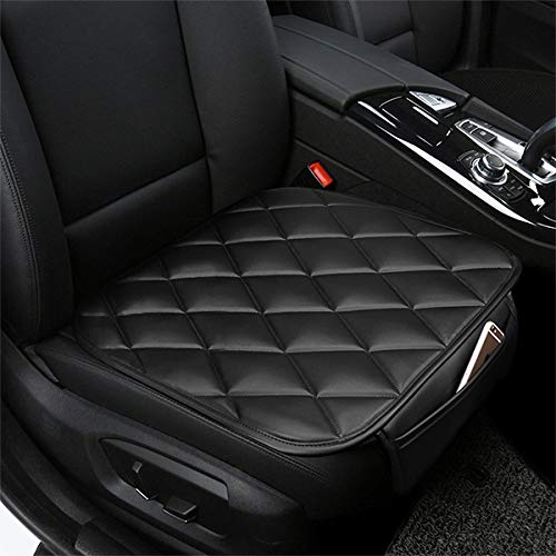 QBUC Car Seat Cushion Pad 2Pcs Car Interior Seat Cushion Mat with Pocket Car Seat Cover Protector Accessories for Car Seat,Office Chair,Home Use with Soft PU Leather(Black) - Thumbnail 6