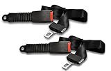 (2) Universal Seat/Lap Belt Kits For Club Car, Yamaha, EZGO Golf Carts- Seatbelt