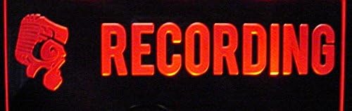 Recording Studio Court CEILING MOUNT FLAG STYLE 12" Reflective Black Mirror Base 15 LED Acrylic Lighted Edge Lit Sign Made in the USA