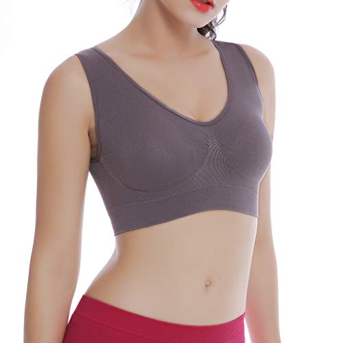 YEZIJIN Women Pure Color Plus Size Ultra-Thin Large Bra Sports Bra Full Bra Cup Tops Blouses for Women Fashion 2019 Khaki