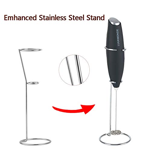 Handheld Milk Frother â€“ Nespresso Electric Milk Frother Steamer â€“ Automatic Powerful Dual Speed Motor Mixer â€“ Comfortable & User-Friendly - Ideal for Coffee, Latte, Cappuccino, Hot Chocolate(Black)