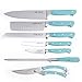 The Pioneer Woman Cowboy Rustic Cutlery Set, 14-Piece Cutlery Knife Block Set (Turquoise)