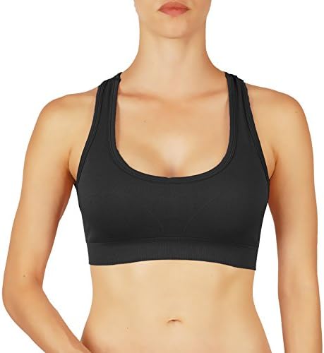 ROUGHRIVER Women's Yoga Bra Sports Top Features a Racerback Croptop (M/L, RRB1907-Black)