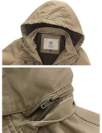 WenVen - Chaqueta de algodón para niño y niña con capucha extraíble