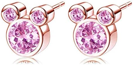 PuadunStud Earring,S925 Silver Stud Earrings with Sparkling CZ Birthstone,Cute And Charm Stud Ear jewelry for Women Girl Gift,Hypoallergenic,6 Colors Available with Jewelry Box