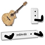 Angled Guitar Wall Hanger Display for Acoustic and Thick Body Guitars- White Finish