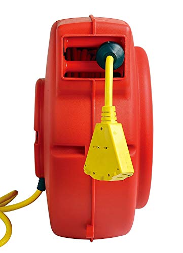 ReelWorks Heavy Duty Extension Cord Reel With Swivel Bracket, 12AWG/3C SJT, Triple Tap, 65 ft. (Renewed)