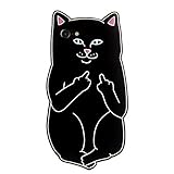 CHOCOCASE Apple iPhone 7 Case Soft Silicone Black Middle Finger Cat Drop Resistant Cute Fun Cool Special 3D Cartoon Design For Girls Women Men
