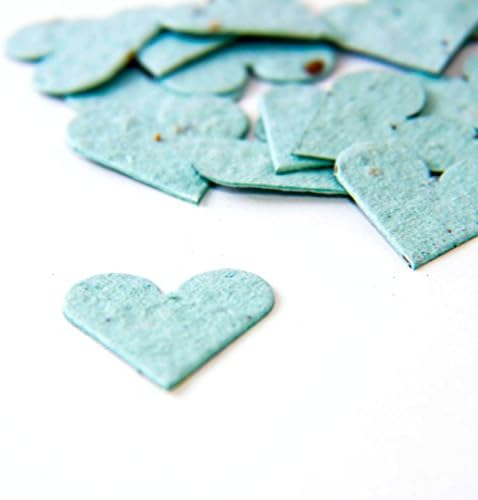 Light Blue Seed Paper Heart Party Confetti (Qty. 100)