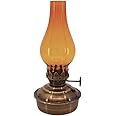 Vermont Lanterns Brass Mini Small Oil Lamp 6.5" (Antique with Amber Glass)