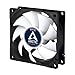 ARCTIC F8 TC - 80 mm Case Fan, Case Fan with Temperature Control, Very quiet motor, Computer, Fan Speed: 350-2000 RPM - Black/White