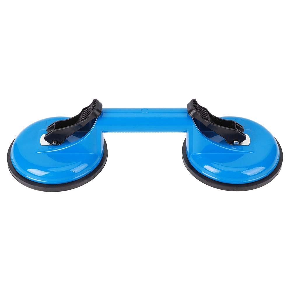 Glass Suction Tool, Aluminum Alloy Glass Suction Cup Repairing Tool 325 x 118mm, with Rubber Blue 2‑Claw, Car Dent Puller, for Lifting Large Glass, Ceramic Tile, Wood Board