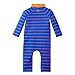 UV Skinz UPF 50+ Baby Boys Sun & Swim Suit - Royal Fun Stripe -3/6 month