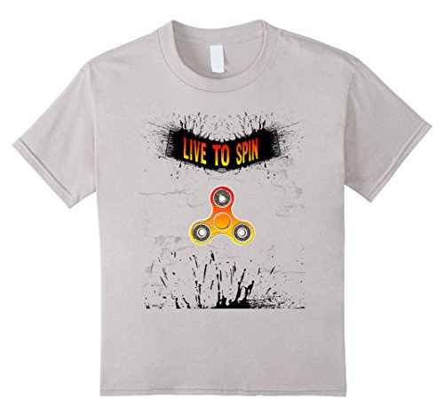 Kids Live To Spin Fidget Toy Hand Spinner T-Shirt 4 Silver