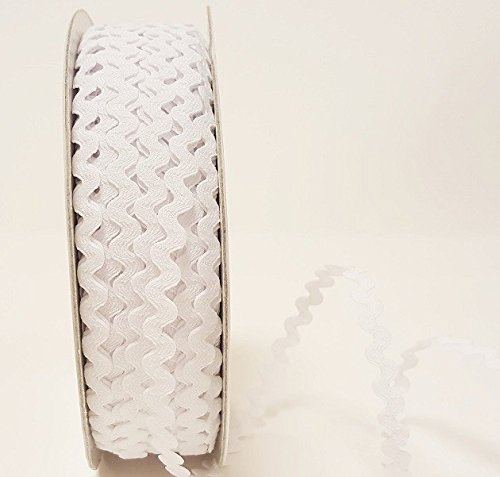 White 7mm RIC Rac Trim on a 3m Length (Cut from a roll and Presented on a Ribbon Card)