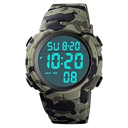 Mens Digital Sports Watch LED Screen Large Face