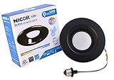 NICOR Lighting 5/6-Inch Dimmable 800-Lumen 2700K LED Downlight Retrofit Kit for Recessed Housings, Black Trim (DLR56-3008-120-2K-BK)