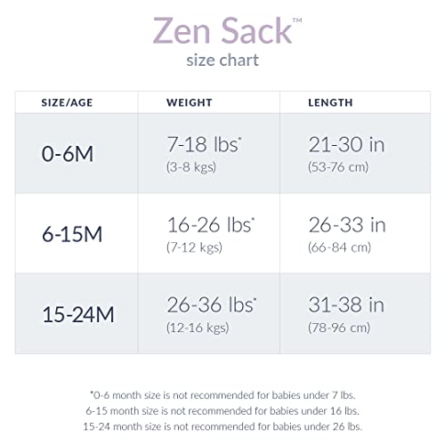 Nested Bean Zen Sack Quilted Gently Weighted Sleep Sack; Babies 615