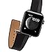 Apple Watch Series 3 Band, BRG Classic Genuine Leather 2 Toned Style iWatch Band with Stainless Metal Buckle Replacement Strap for Apple Watch Series 3/2/1 Hermès Sport and Edition 42mm Black/Gray