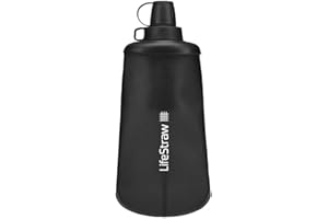 LifeStraw Peak Series - Collapsible Squeeze Bottle Water Filter System – 650ml for Trail Running, Through Hiking, Travel, Cycling, and Fishing; BPA-Free; Mountain Blue