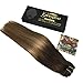 Googoo Remy Hair Extensions Clip in Human Hair Extensions Ombre Dark Brown #2 Fading to Color #6 Light Brown #18 Ash Blonde Natural Clip in Extensions Balayage Hair Extensions 7pcs 120g 16inch