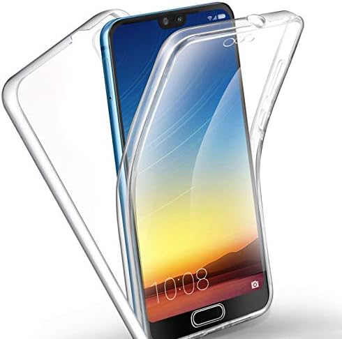 Huawei P20 Case, Yosemy Huawei P20 Case Clear Ultra Hard PC Back Cover Case 360 Degree Full Body Protective+Transparent Silicone Thin Gel TPU Soft Anti-Shock Case for Huawei P20 - Crystal