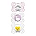 MAM Clear 0-6 Month Pacifiers Value Pack (3 Pack), 0-6 Months Baby Girl Pacifiers, Best Pacifier for Breastfed Babies primary