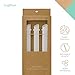 Eco-Friendly Boba/Milk/Bubble/Pearl Tea (3) Reusable Wide-Angle Straws (White Frosted)