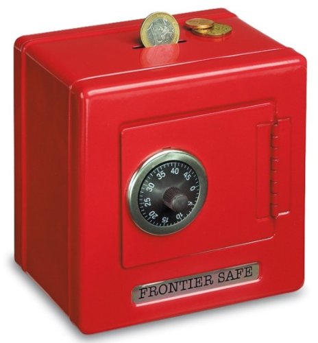Metal Safe Money Box Red